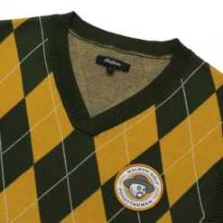 MALBON X PTM ARGYLE INTARSIA KNIT VEST -Elite Wear Shop M 7911 PTM YELLOW 2