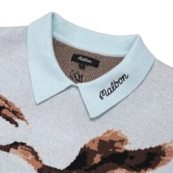 Malbon X 100 Thieves Buckshot Knit LS Polo -Elite Wear Shop M 8504 MLT 2