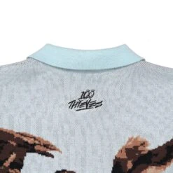Malbon X 100 Thieves Buckshot Knit LS Polo -Elite Wear Shop M 8504 MLT 3