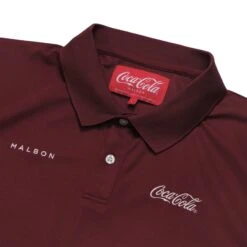MALBON X COCA-COLA DRD PERFORMANCE PANELED PIQUE POLO -Elite Wear Shop M 8527 MAROON 2