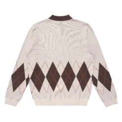 SELMA LONG SLEEVE KNIT POLO -Elite Wear Shop SelmaLongSleeveKnitPoloCream3