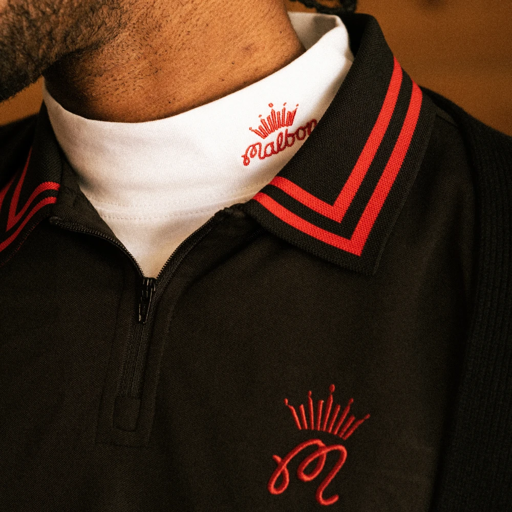 MALBON X BUDWEISER PERFORMANCE ZIP POLO 2 MALBON X BUDWEISER PERFORMANCE ZIP POLO - Image 2