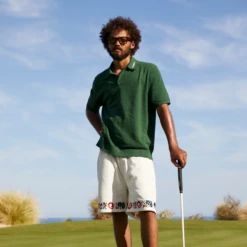 Resort Crochet Polo -Elite Wear Shop greentop2